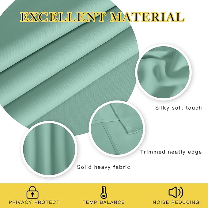 NICETOWN Patio Door Curtain Sound Blocking, Bedroom Privacy Room Divider Curtain - Image 3