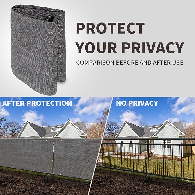 LOVE STORY Custom Size 2'6''x34' Dark Grey Balcony Privacy Screen, UV Block - Image 5