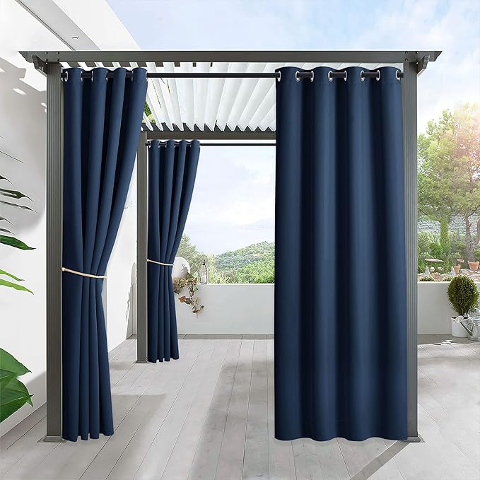 RYB HOME Outdoor Curtains for Patio Waterproof Block Sunlight Thermal Insulated by RYBHOME