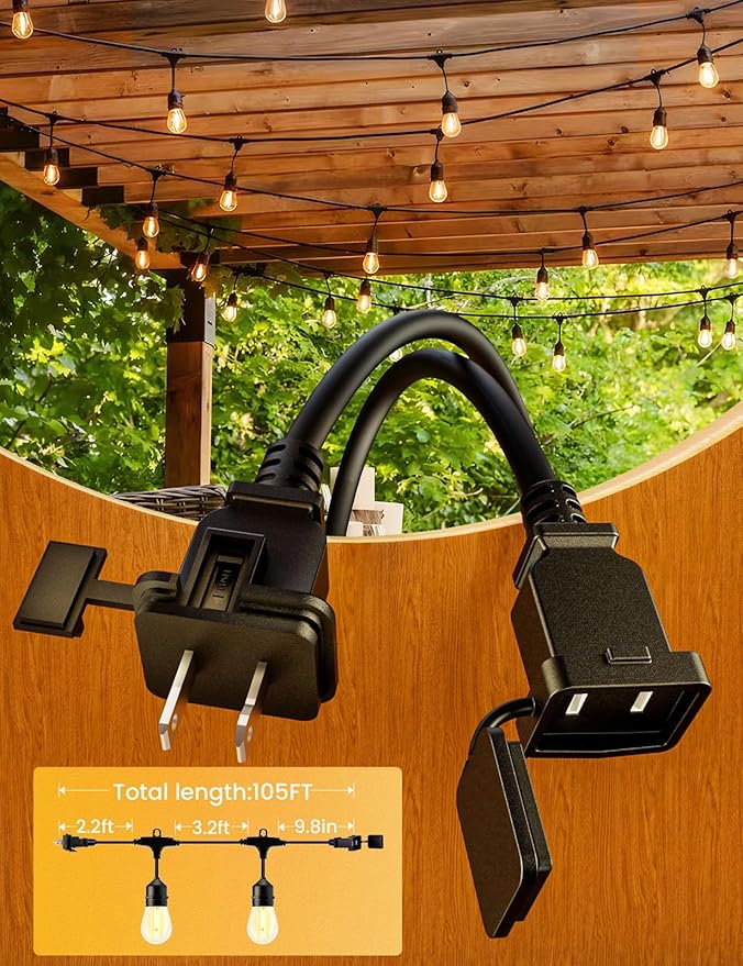Svater Outdoor String Lights Led 105FT, Commercial Grade Patio Light - Image 3