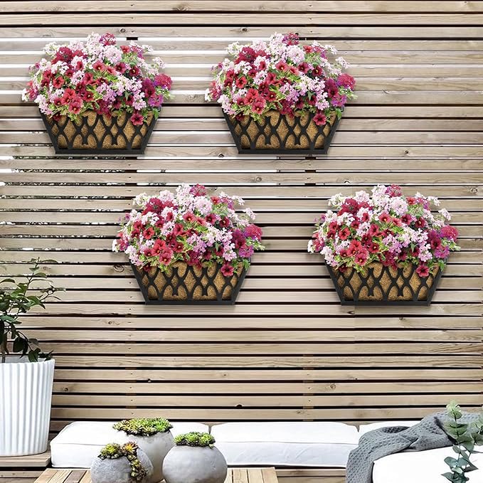 4 Pack 14 Inch Window Boxes Planters Railing Planter Box - Image 3