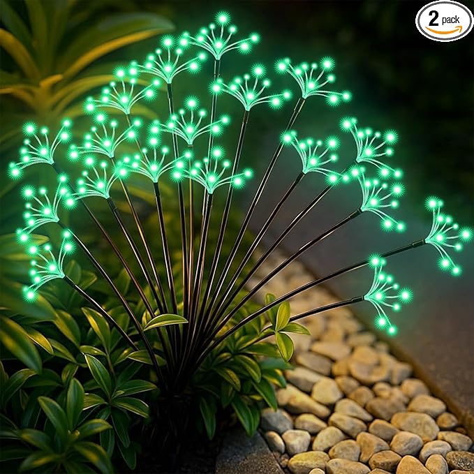 Solar Garden Lights 2 Pack Waterproof Swaying Starburst Light Solar Outdoor by Slyuexu
