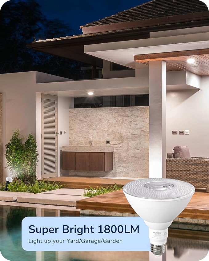EDISHINE Flood Light Bulbs, PAR38 LED Outdoor Flood Light Bulbs, 120W - Image 2