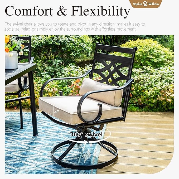 Sophia & William Swivel Patio Dining Set - Image 4