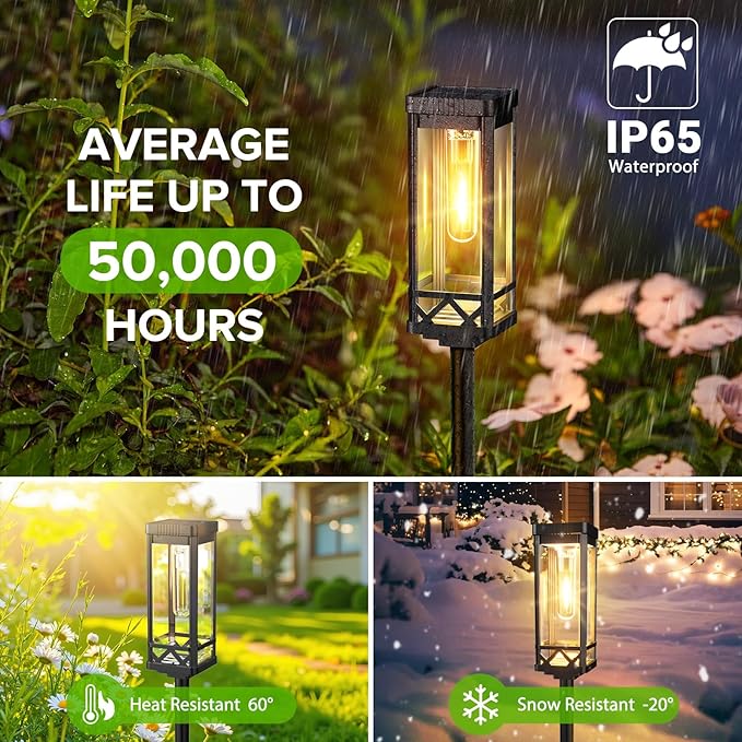 KOOPER Taller Solar Pathway Lights Outdoor, 12 Pack Upgraded Brighter Solar - Image 3
