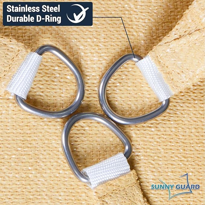SUNNY GUARD Custom Size 11'x14' Rectangle Sand UV Block Sunshade - Image 6