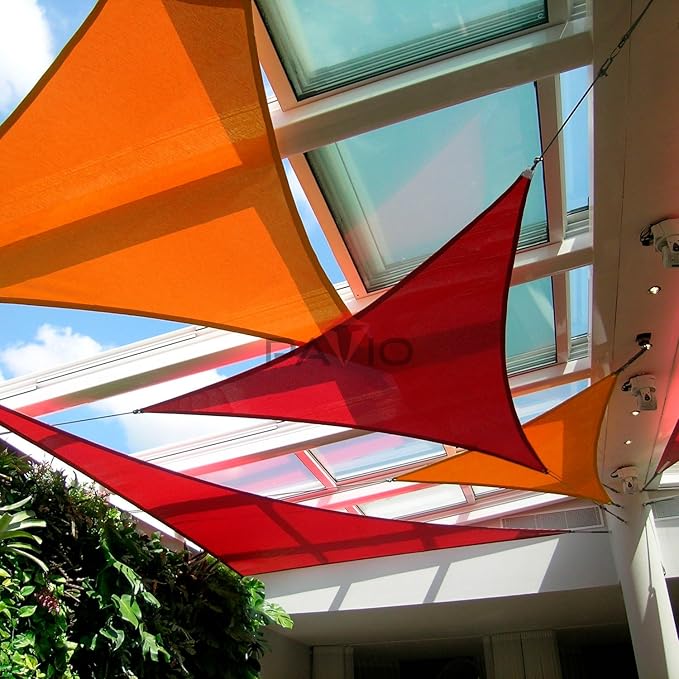 Patio Paradise 8' x 8' x 8' Sun Shade Sail Triangle Canopy Shade Cloth Fabric - Image 6