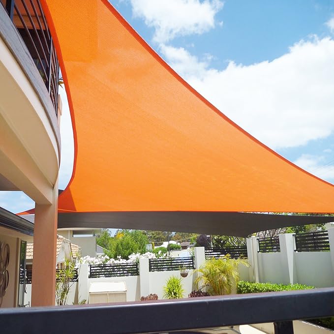 E&K Sunrise 21' x 21' x 21' Sun Shade Sail Triangle Canopy Shade Cover UV Block - Image 8