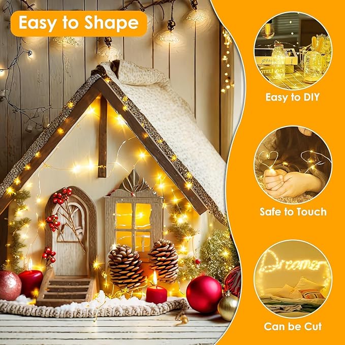 2Pack Each 66Ft 200LED Christmas Fairy Lights Plug in - Image 6