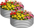zizin 2 Pack Galvanized Raised Garden Bed Metal Round Raised Garden Beds by zizin