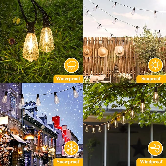 Brightever Outdoor String Lights 180FT, Patio Lights - Image 5