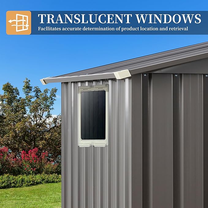 Vongrasig Outdoor Storage Shed, 6 x 4 FT Outside Metal Garden Shed - Image 4
