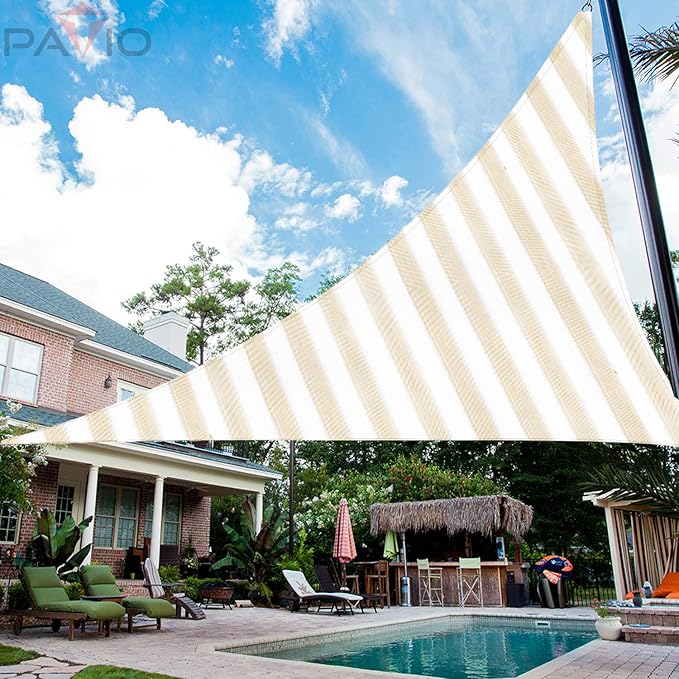 Patio Paradise 22' x 22' x 22' Sun Shade Sail Triangle Canopy Shade Cloth - Image 5