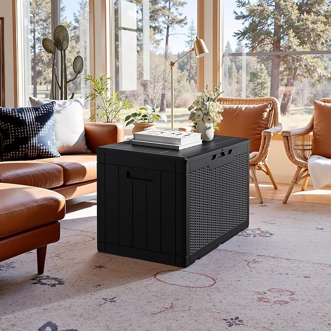 JUMMICO 100 Gallon Resin Deck Box, Waterproof Outdoor Storage Box - Image 7