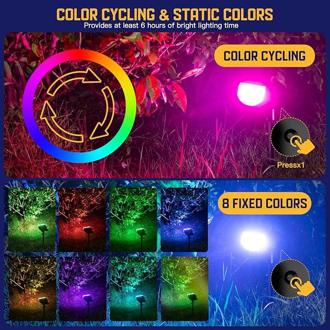 Kyosho Color Changing Solar Outdoor Lights, 9 Lighting Modes Halloween - Image 2