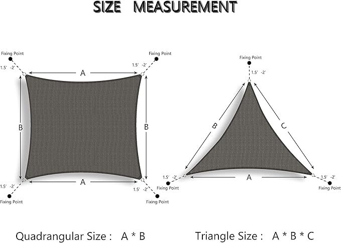 Tronssien Triangle 16'x16'x23' Sun Shade Sail, 95% UV Blockage Canopy Awning - Image 5