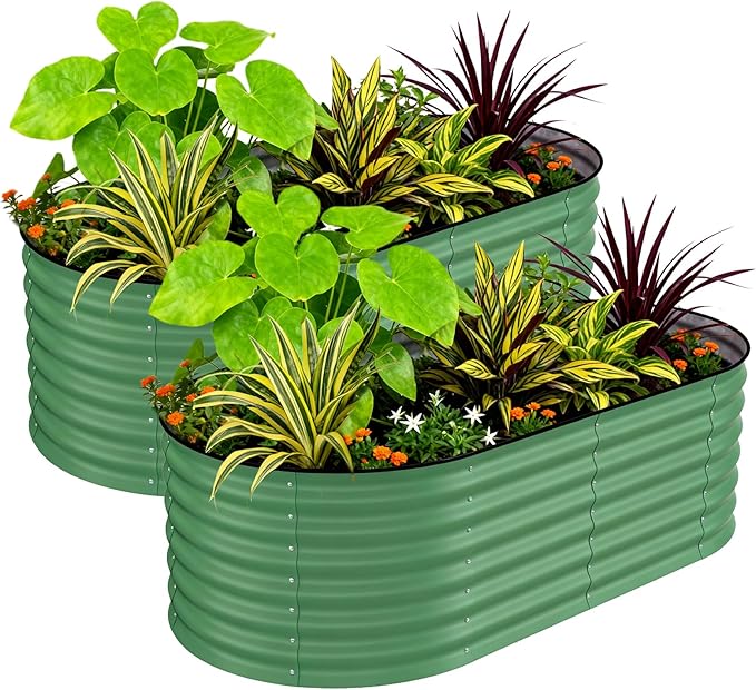 GarveeLife 2 Pcs Raised Garden Beds Outdoor 6x3x2 ft by GarveeLife