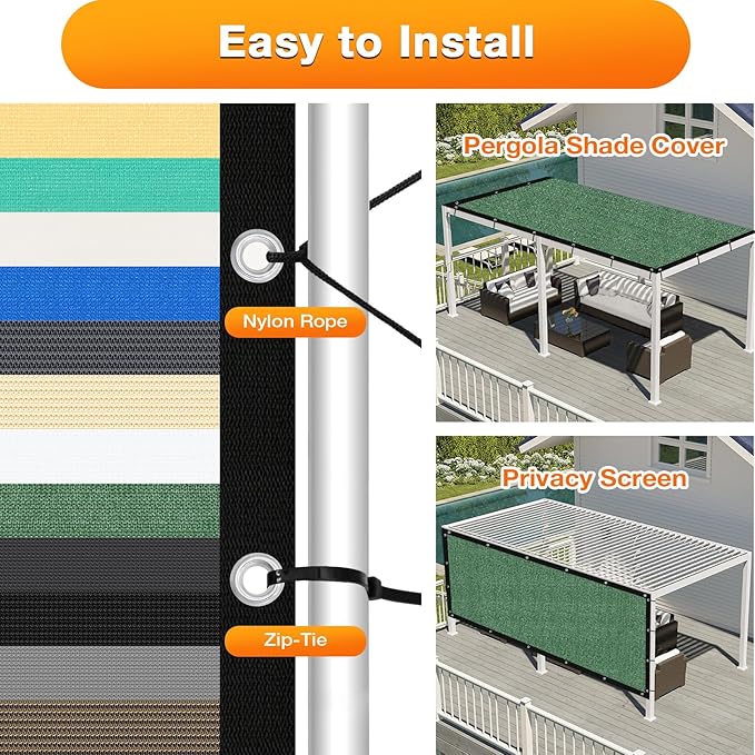 Artpuch Outdoor Pergola Shade Cover 16' X 20' Sun Shade Cloth - Image 5
