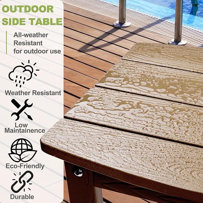 Y&M Outdoor Side Table, HIPS Adirondack Small Single Table, Waterproof Square - Image 7