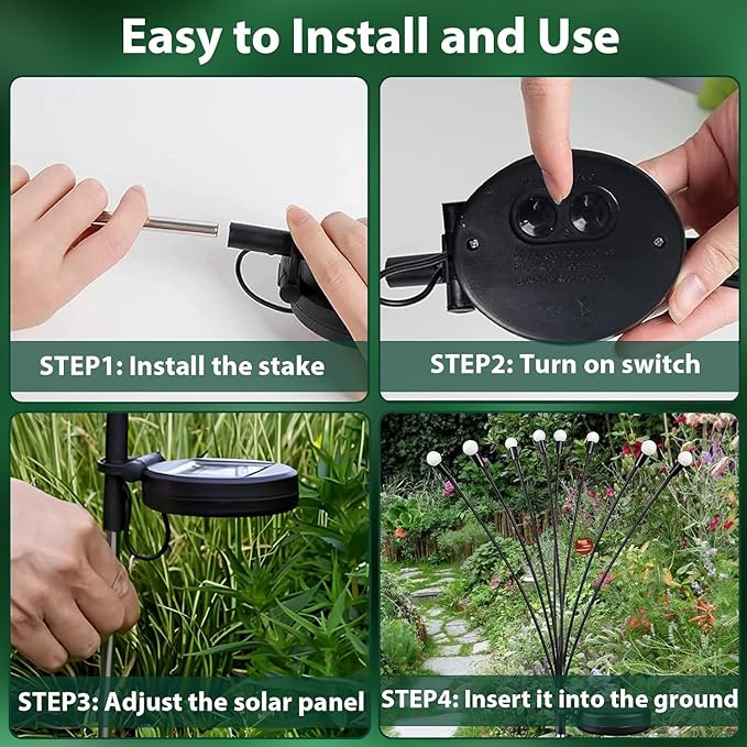 6-Pack Garden Solar Lights, 48 LED Solar Lights Outdoor - Image 3