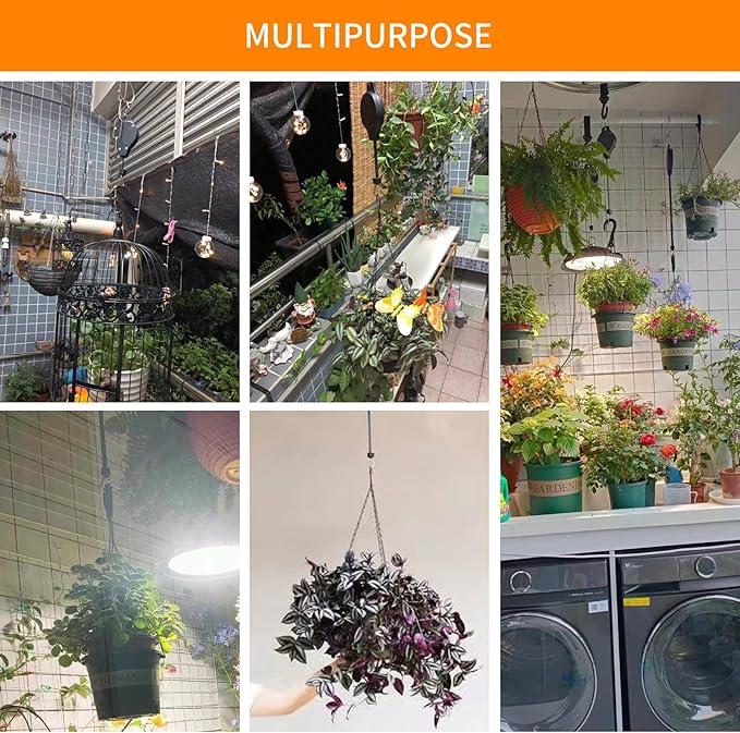6PCS Adjustable Retractable Plant Pulley Hangers - Image 7