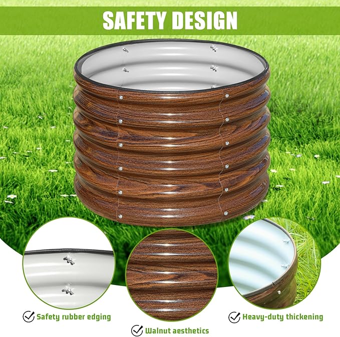 SnugNiture Raised Garden Bed, 2×2×1.5ft Round Galvanized Outdoor Planter Box - Image 4