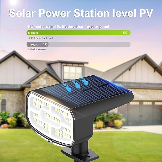 DAMINY Color Changing Solar Spot Lights 9 Lighting Modes, Outdoor Waterproof - Image 4
