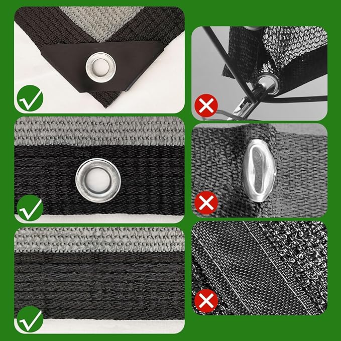Sun Shade Cloth with Grommets, 90% UV Protection Shade Fabric, Pergola Shade - Image 4