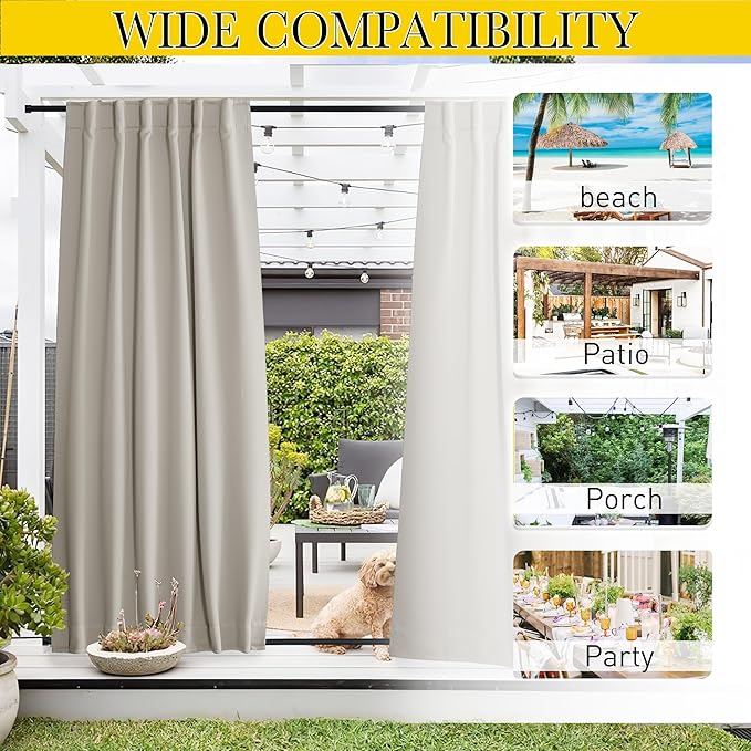 NICETOWN 2 Panels Privacy Outdoor Curtains - Image 8