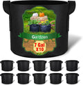 Gardzen 10-Pack 7 Gallon Grow Bags, 300G Thickened Aeration Fabric Pots by Gardzen