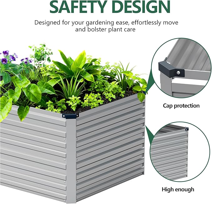 Vengarus 12x2x2FT Galvanized Raised Garden Bed Kit, Large Rectangle Elevated - Image 3