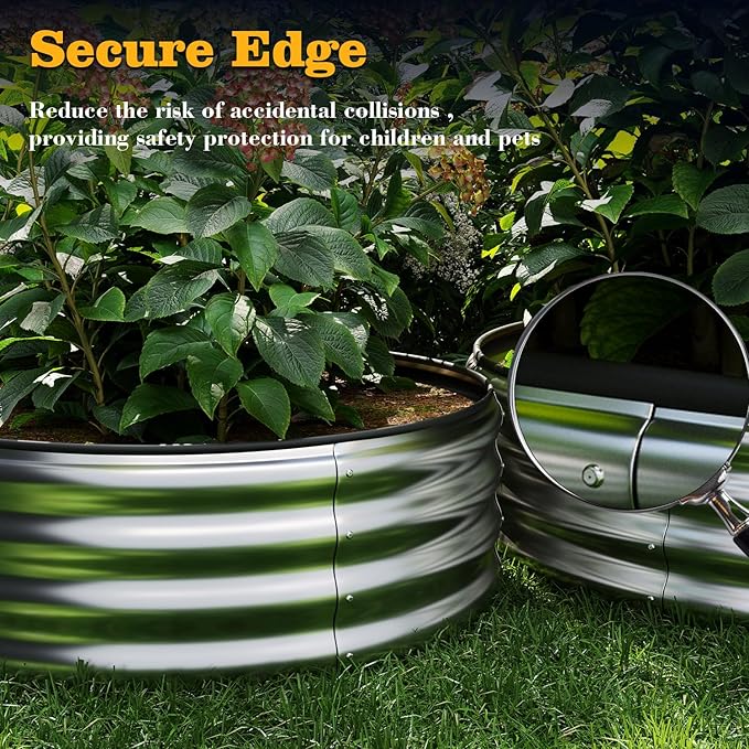 Galvanized Metal Planter Round Raised Garden Bed Kit - Image 6