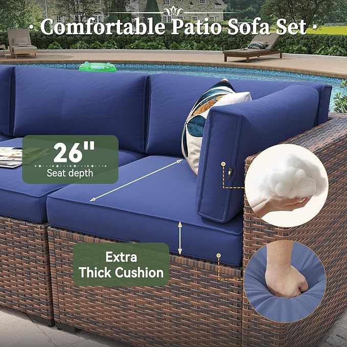 Aoxun 8-Piece Outdoor Patio Furniture Set - Image 3