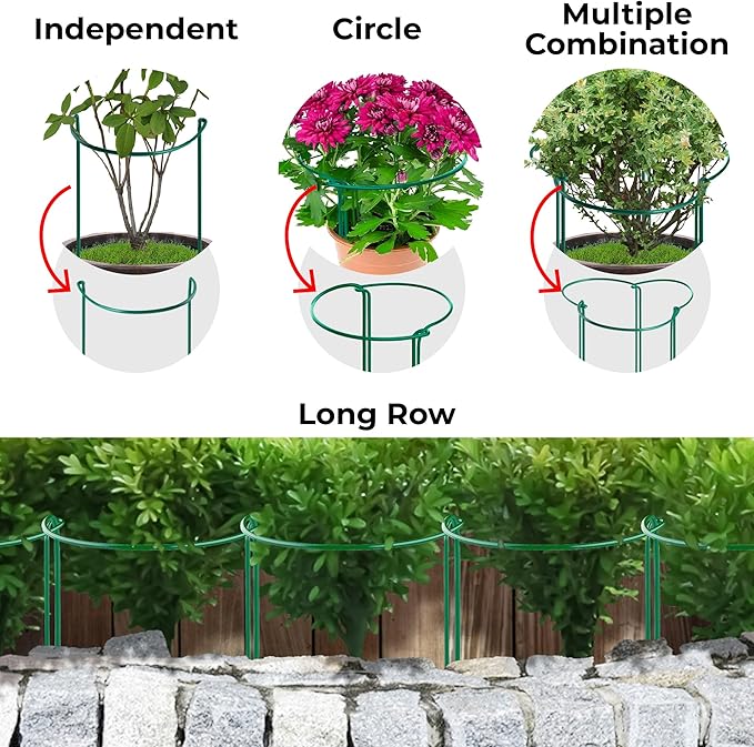 K-Brands 12 Pack Plant Support Stakes – Heavy-Duty Half Round Peony Support - Image 4
