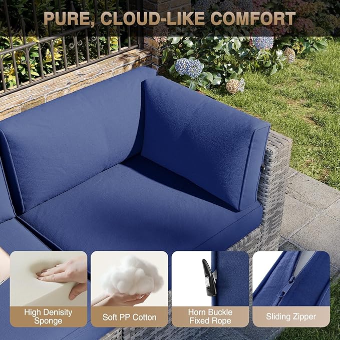 Aoxun Patio Furniture Sets, 8-Piece Outdoor Patio Furniture - Image 4