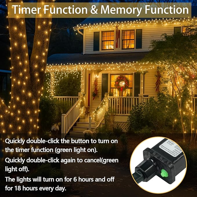 Christmas Lights Indoor Outdoor, 13 Modes Twinkle Fairy String Lights - Image 4