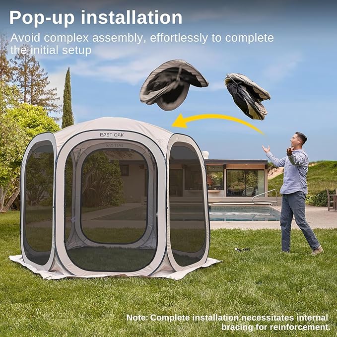 East Oak Screen House Tent Pop-Up, Portable Screen Room Canopy Instant Screen - Image 2