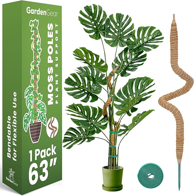 63 Inch Bendable Moss Pole Monstera Plant Support by Sproot