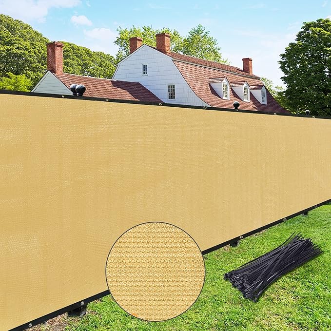 UPGRADE Privacy Fence Screen 8'x18' Sand Outdoor 90% Visibility Blockage 170 by UPGRADE