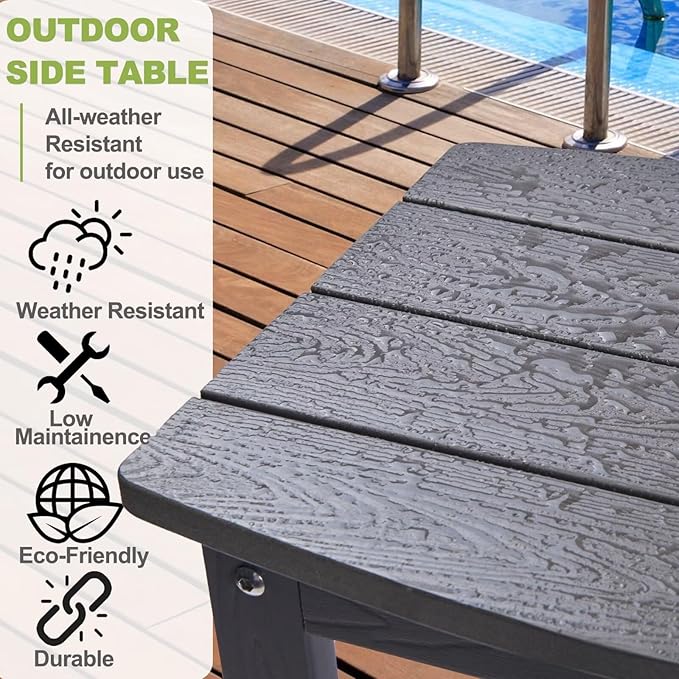 Y&M Outdoor Side Table, HIPS Adirondack Small Double Layer Table, Waterproof - Image 7