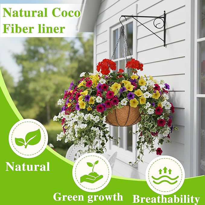 4 Pack Hanging Planter Basket - Image 2