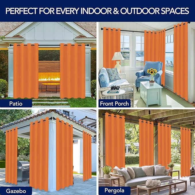 PureFit Outdoor Curtains for Patio Waterproof Weatherproof, UV Resistant - Image 5