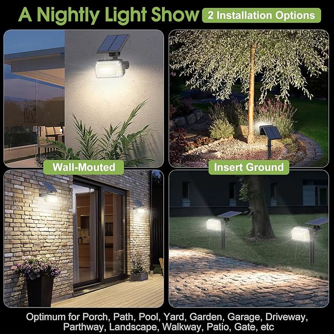 102 LED Solar Spot Lights Outdoor Waterproof IP65, Adjustable Landscape - Image 6
