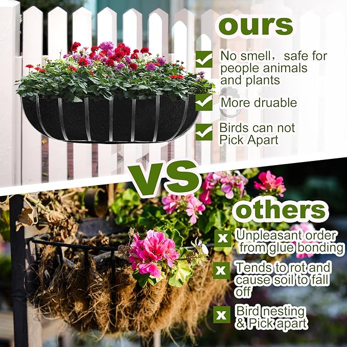 2PCS 30Inch Upgraded Planter Basket Liners Fabric Window Box Liners Felt Trough - Image 4