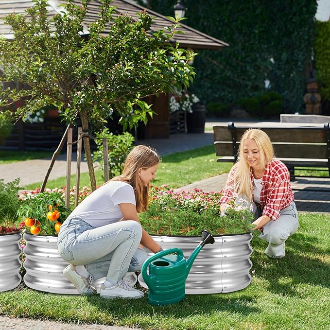 JERIA Raised Garden Bed, Galvanized Raised 2×2×1ft Planter Boxes Outdoor - Image 6