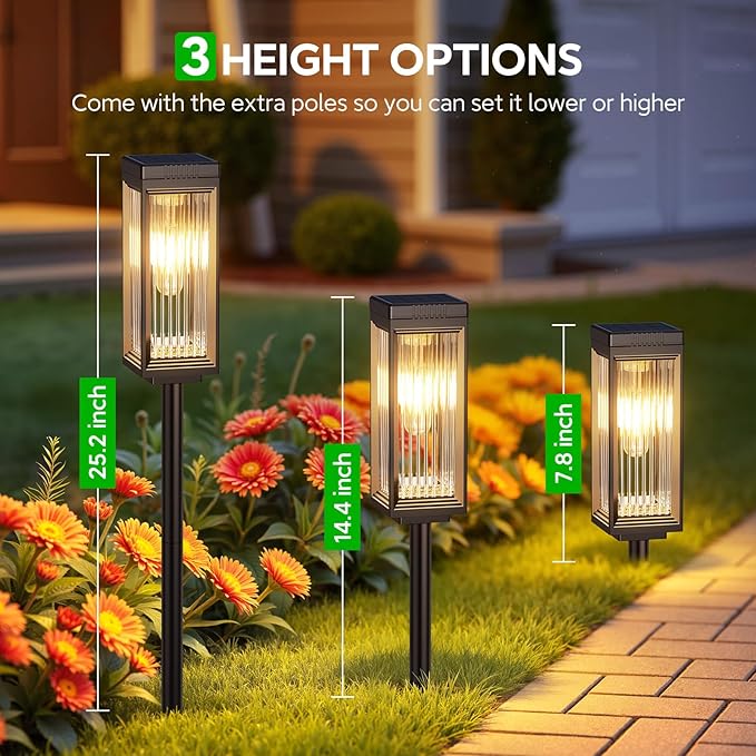 Solar Pathway Lights Outdoor, 4 Pack Upgraded Solar Lights Outdoor Waterproof - Image 5