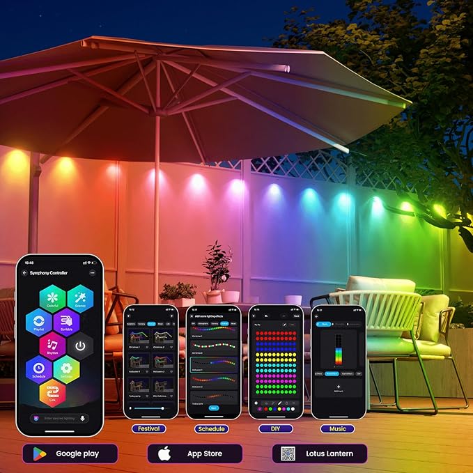 Fitop Permanent Outdoor Lights, 100FT RGB LED Eaves Light - Image 5