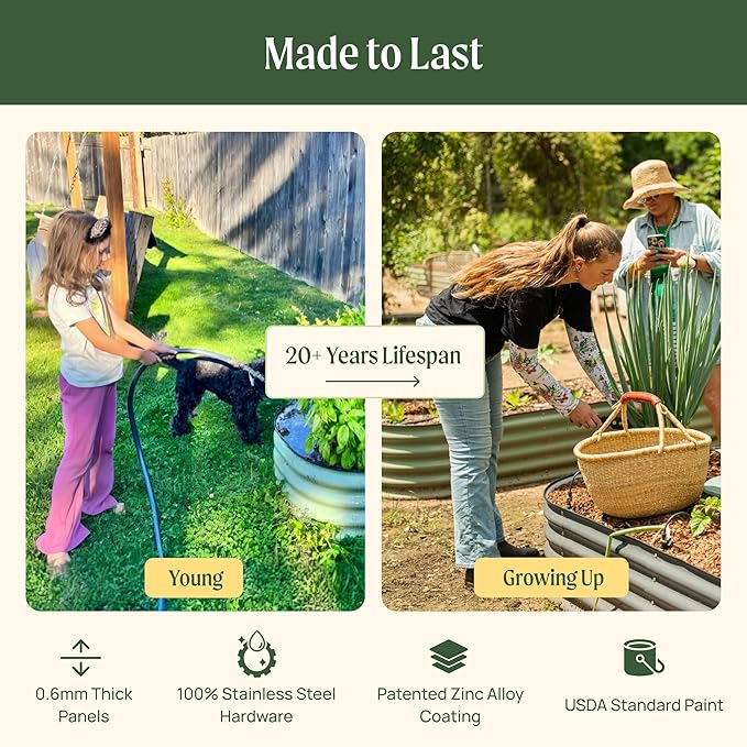 32" Extra Tall Raised Garden Bed Kits, 3.5 x 5 x 2.7ft Raised Planter Box - Image 7