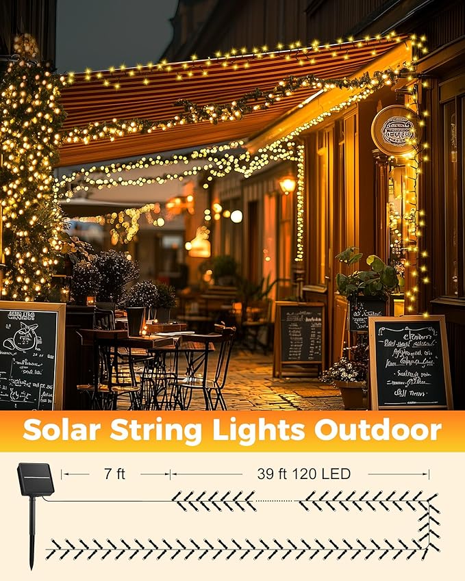 Brightown 2 Pack Solar String Lights Outdoor Waterproof, 92Ft 240 LED Solar - Image 9