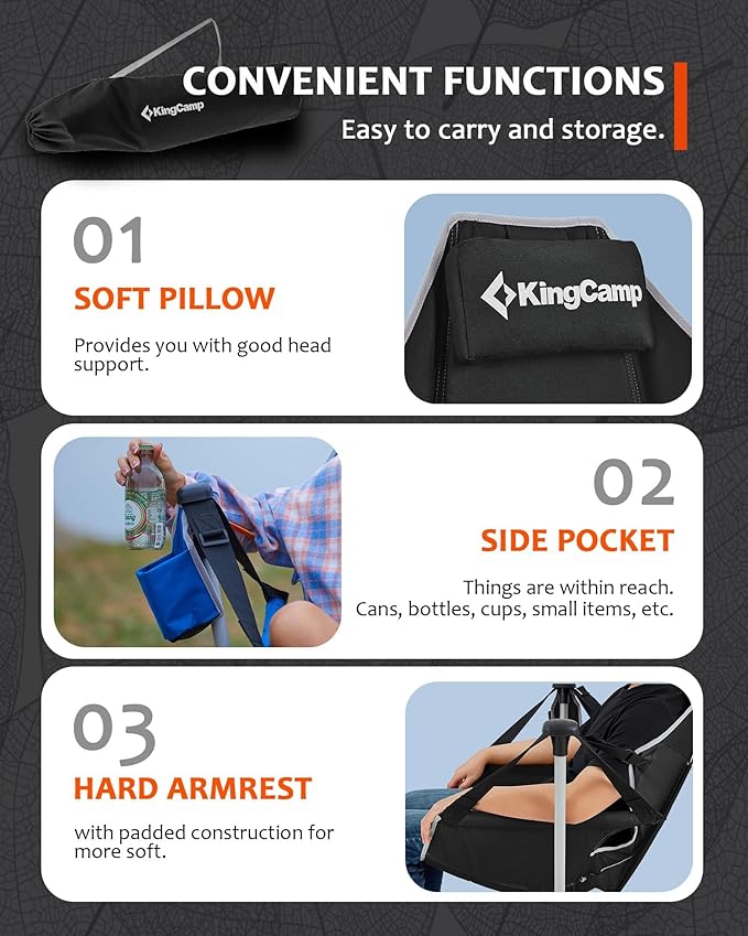 KingCamp Hammock Camping Chair, Swinging Portable Folding Camp Chairs - Image 8